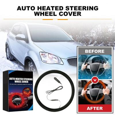12v Car Heated Steering Wheel Cover Winter Hand Warmer Auto Heated Steering Wheel Protector Cover Automobile Car Accessories