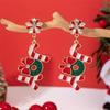 New Trendy Exquisite Christmas Light Bulb Drop Earrings for Women Simple Rhinestone Bowknot Earrings Xmas Party Jewelry Gifts