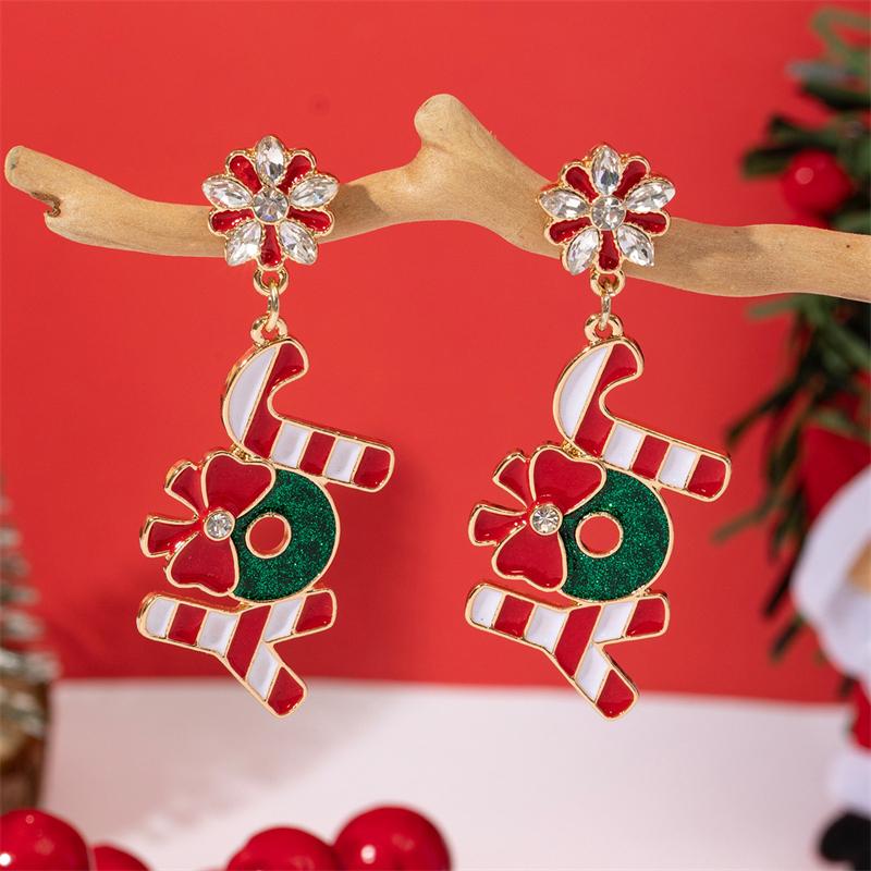 New Trendy Exquisite Christmas Light Bulb Drop Earrings for Women Simple Rhinestone Bowknot Earrings Xmas Party Jewelry Gifts