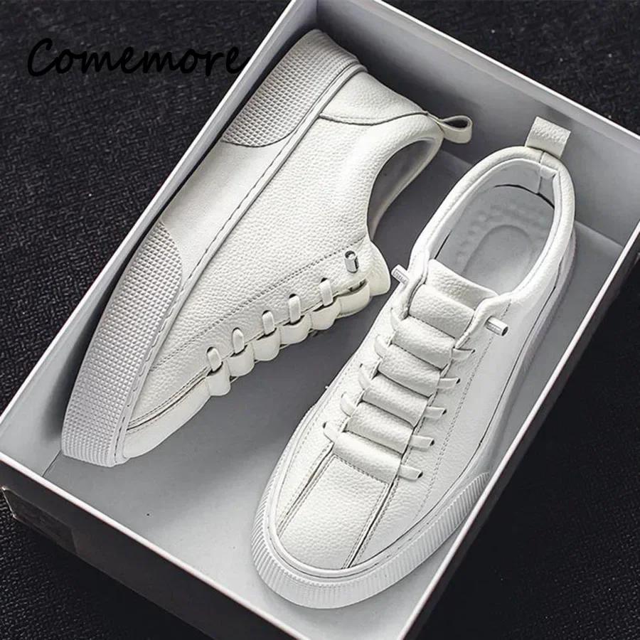 Sneakers Men Fashion Lace-Up Round Toe Flat White Mens Running Tenis Platform Zapatillas De Deporte Casual Comfort Board Shoes
