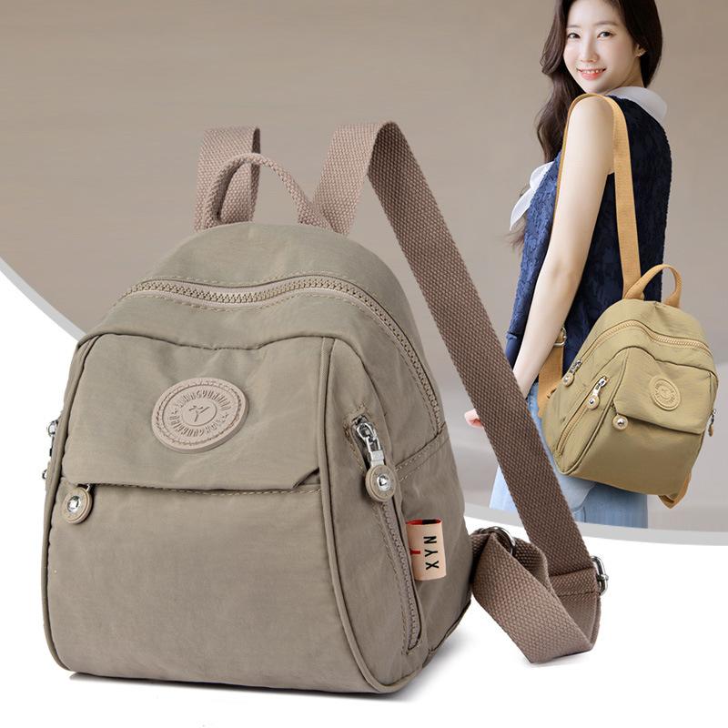 Large Capacity Student Schoolbag Women's Backpack Lightweight Water-repellent Nylon Commuter Travel Bag