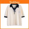Polo-Shirt Für Damen Sommer 3D-Stickerei Baumwolle Kurzarm Lässiges T-Shirt
