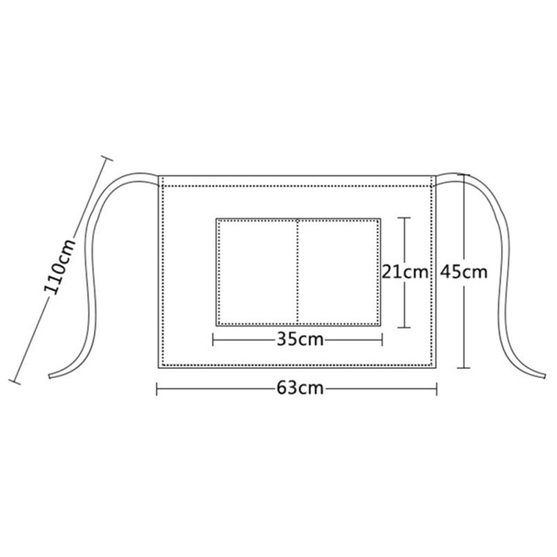 Cotton Waist  Apron With Pockets Premium Waterproof Anti-oil Anti-fouling Dust-proof Cooking Apron