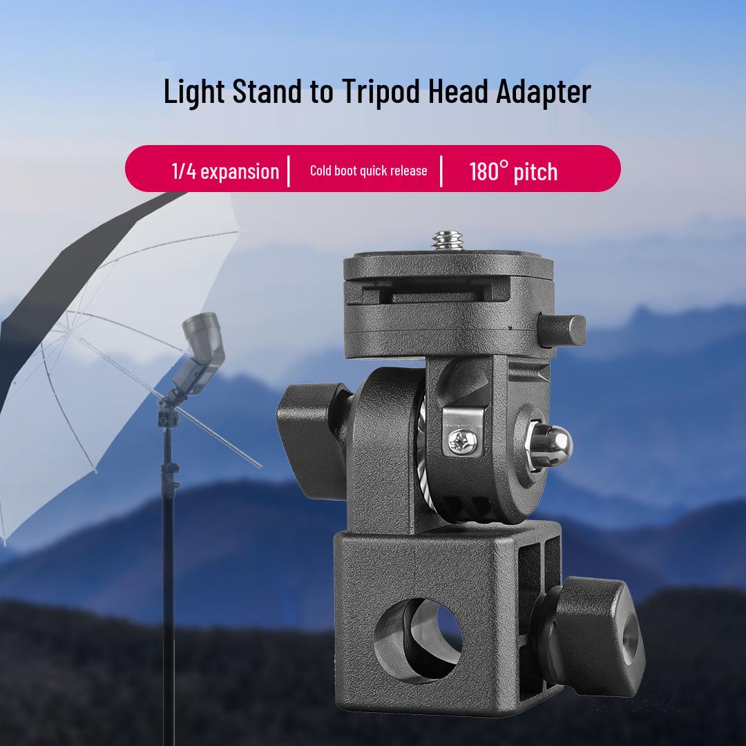 Compatible Flash Stand with Hot Shoe Mount and Umbrella Hole for Softbox and Tripod 3.3 x 6 x 9 cm