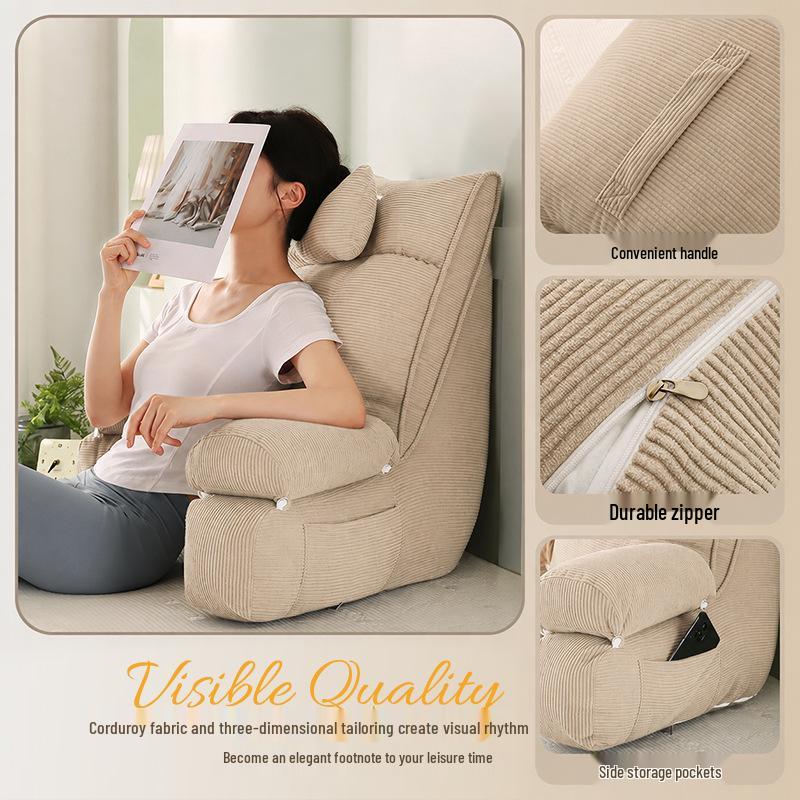 Comfortable Reading Pillow with Lumbar & Neck Support for Dorms, Bay Window, or Bed.
