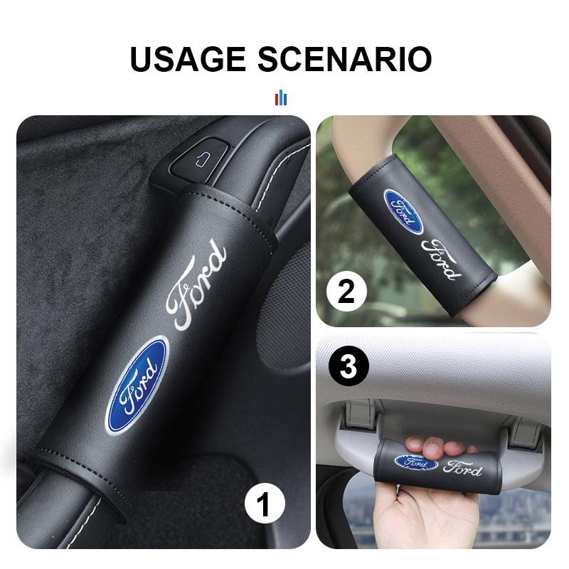 Leather Car Door Handle Protection Sleeve Anti Stick Interior Accessory For Ford Fiesta Ranger Mondeo Escape Ecosport Fusion