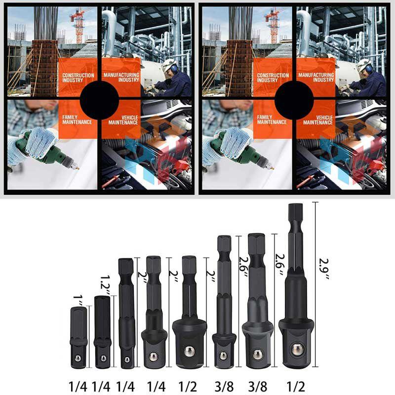 Versatile 8pc Impact Socket Adapter Kit For 1/4 Inch 3/8 Inch 1/2 Inch Drives