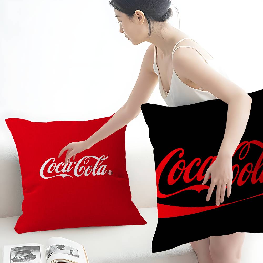 Fine Glasses Unisex C-Coca C-Cola Pillow Anime Pillow Sofa Bed Head Pillow Cover Cushion Cover 45X45 Cm Fashion