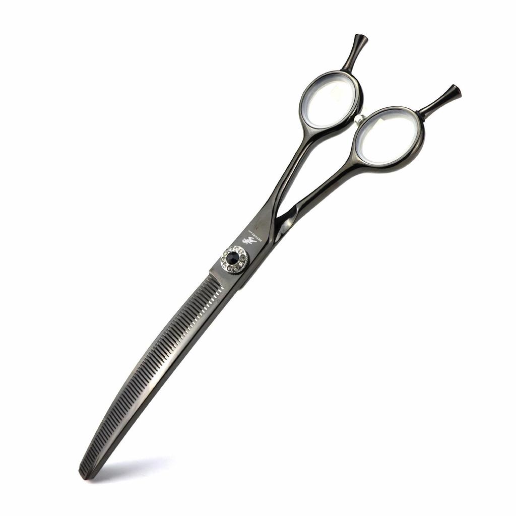 7.0 Inch JP440C Curved Fine-Tooth Pet Grooming Scissors with Case