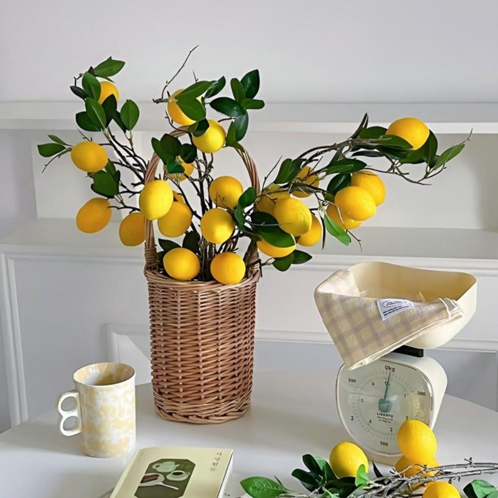 Realistic Artificial Fruit Branches Lifelike Foam Fruits Branches Fake Plants Flower Arrangement