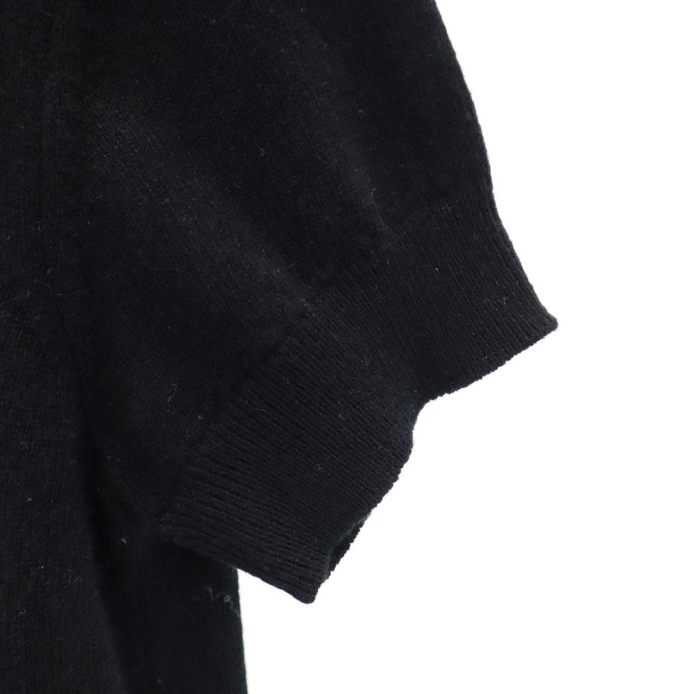 Hermes Cashmere 100% Short Sleeve Sweater 34/S Black PARIS Knit Women Used