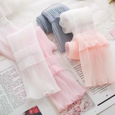 Sun Protection Sleeves Gloves for Driving Women Girl Summer Sunscreen Uv Breathable Arm Covers Long Fingerless Lace Mesh Sleeve