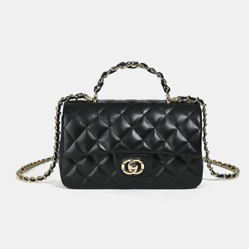 Leather rhombus chain bag women's handbag high-end new versatile single shoulder messenger small square bag