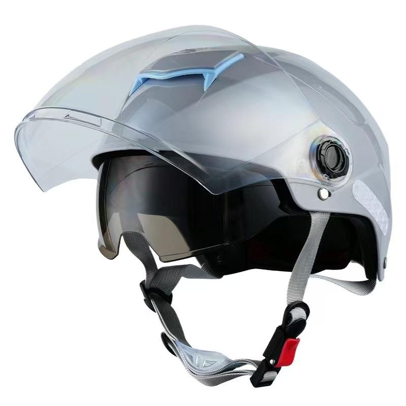 Sunscreen Electric Vehicle Men and Women Double Mirror Helmet Four Seasons Universal Battery Motorcycle Hat