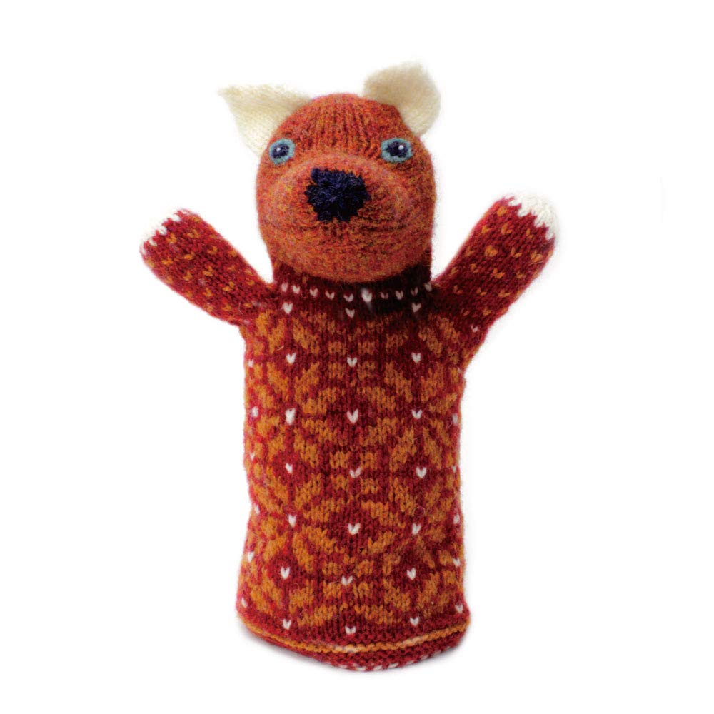 White-eared fox puppet knitting kit / Traditional Estonian knitted doll from "Anu & Anu's Animal Knits"
