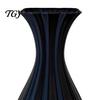 Chique Tafellamp voor Kantoor Decoratie 3D Geprinte Geribbelde Gebogen Vaas, Minimalistische Moderne Decoratieve Bloemen Levendige Kunstplant Houder Sculptuur