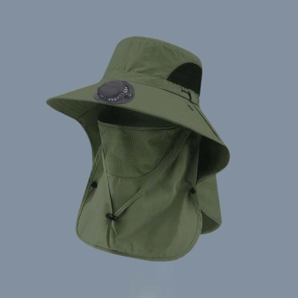 Long-lasting Fishing Sun Shading Cap Portable Wide Brim Fan Hat for 3.7V/300mAh Gardening