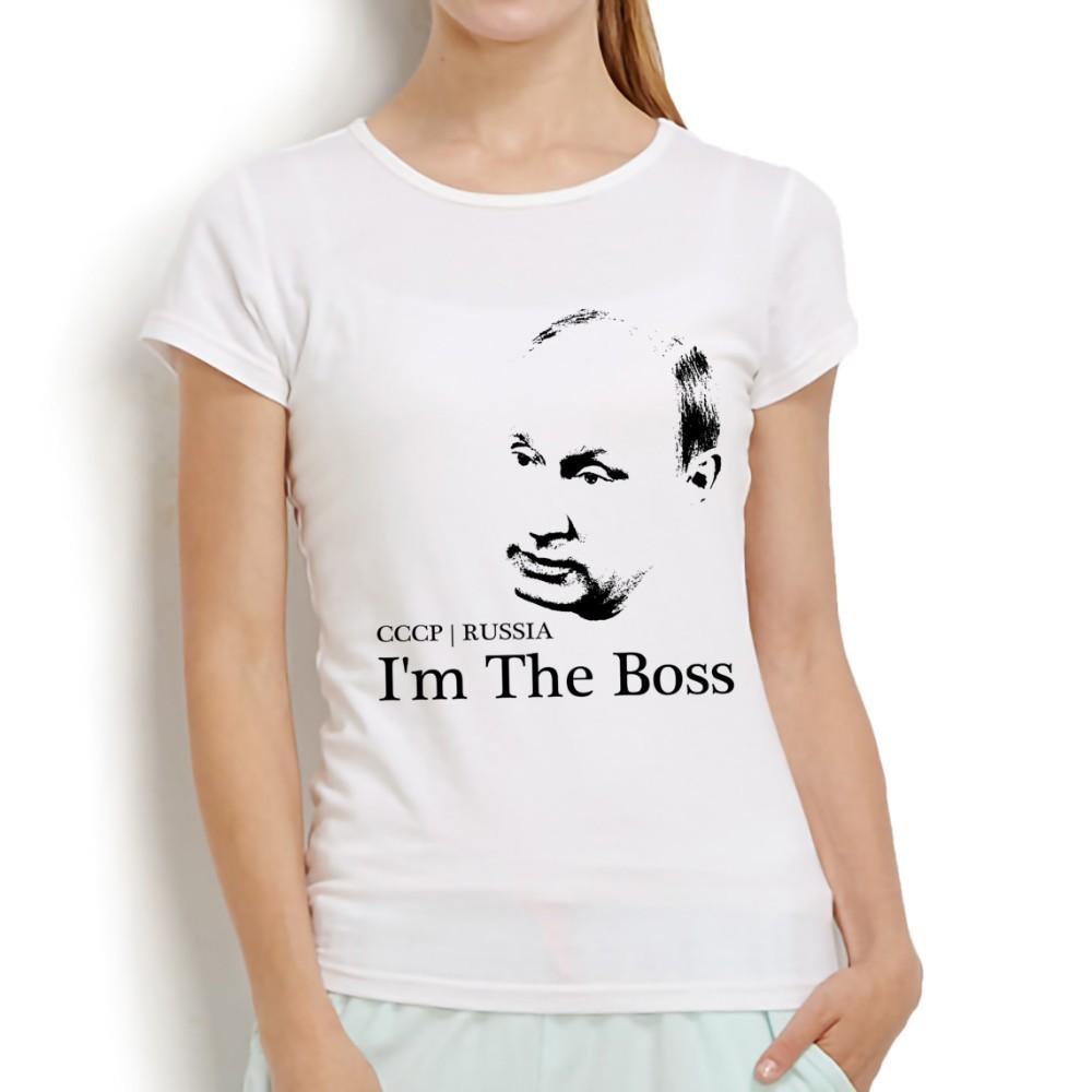 Rusko Vladimir Putin Cool Tričko Dámské Bílé Ležérní Krátký rukáv O Neck Kawaii Femme
