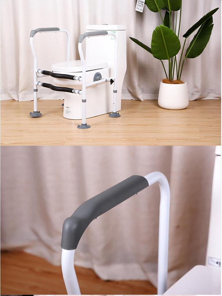 Punch-Free Toilet Assist Handrail: Anti-Fall Support Frame for Elderly