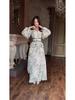 Elegant V-neck Waist-Cinching Long Summer Dress for Women - 2025 European & American Style