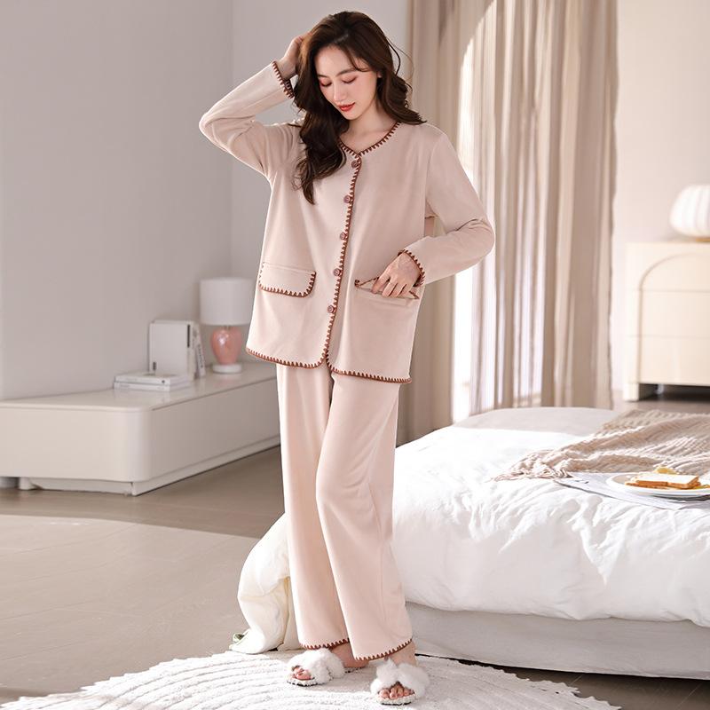 Pajamas Women'S Winter Coral Fleece Thin Fleece Warm Autumn And Winter Flannel Women'S Spring And Autumn Island Fleece Winter Loungewear