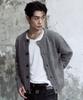 Lanarchive [0083] Boucle Round Neck Cardigan - Charcoal