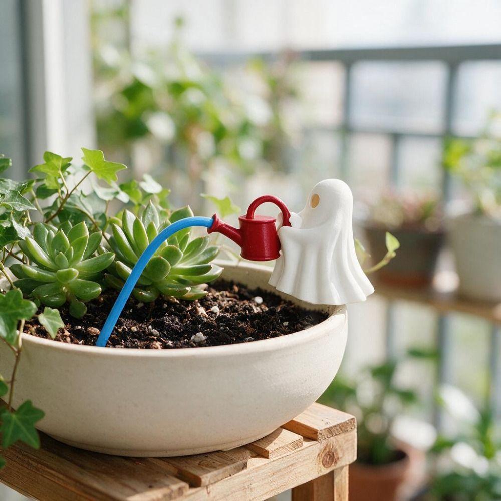 Suspended Design Ghost Watering Plant Ornament 3D Printed Floating Ghost Pot Figures Desk