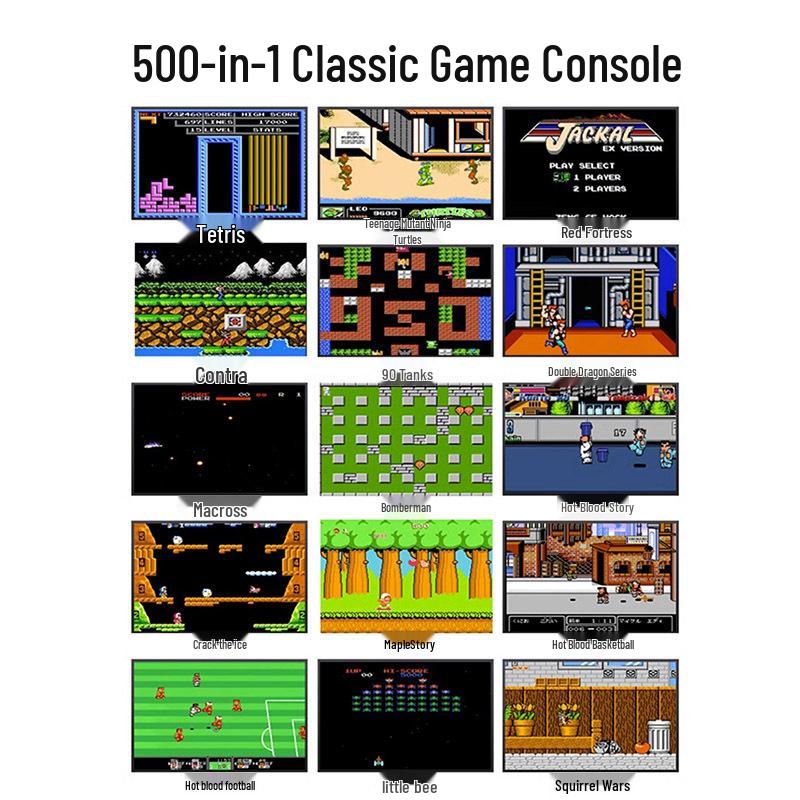 Classic G5 Handheld Game Console: 500-in-1, Double Player, Nostalgic & Educational Puzzle Games for Kids