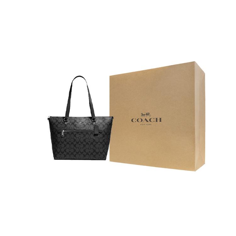 Coach Monogram Canvas Leather Tote Bag , Shopping Bag , Handbag , Shoulder Bag Women's Black (Unisex) Shoulder Bags 79609 SVTSQ