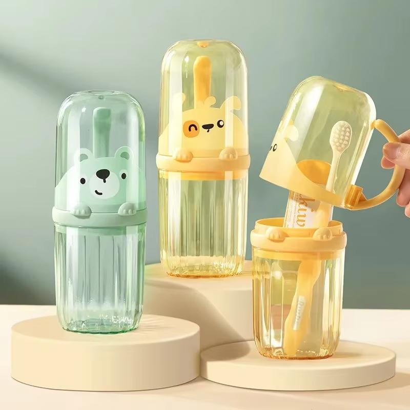 Portable Toothbrush Holder Plastic Toothbrush Travel Case for Kids with Detachable Handle Toothbrushes Toothpaste Storage Box