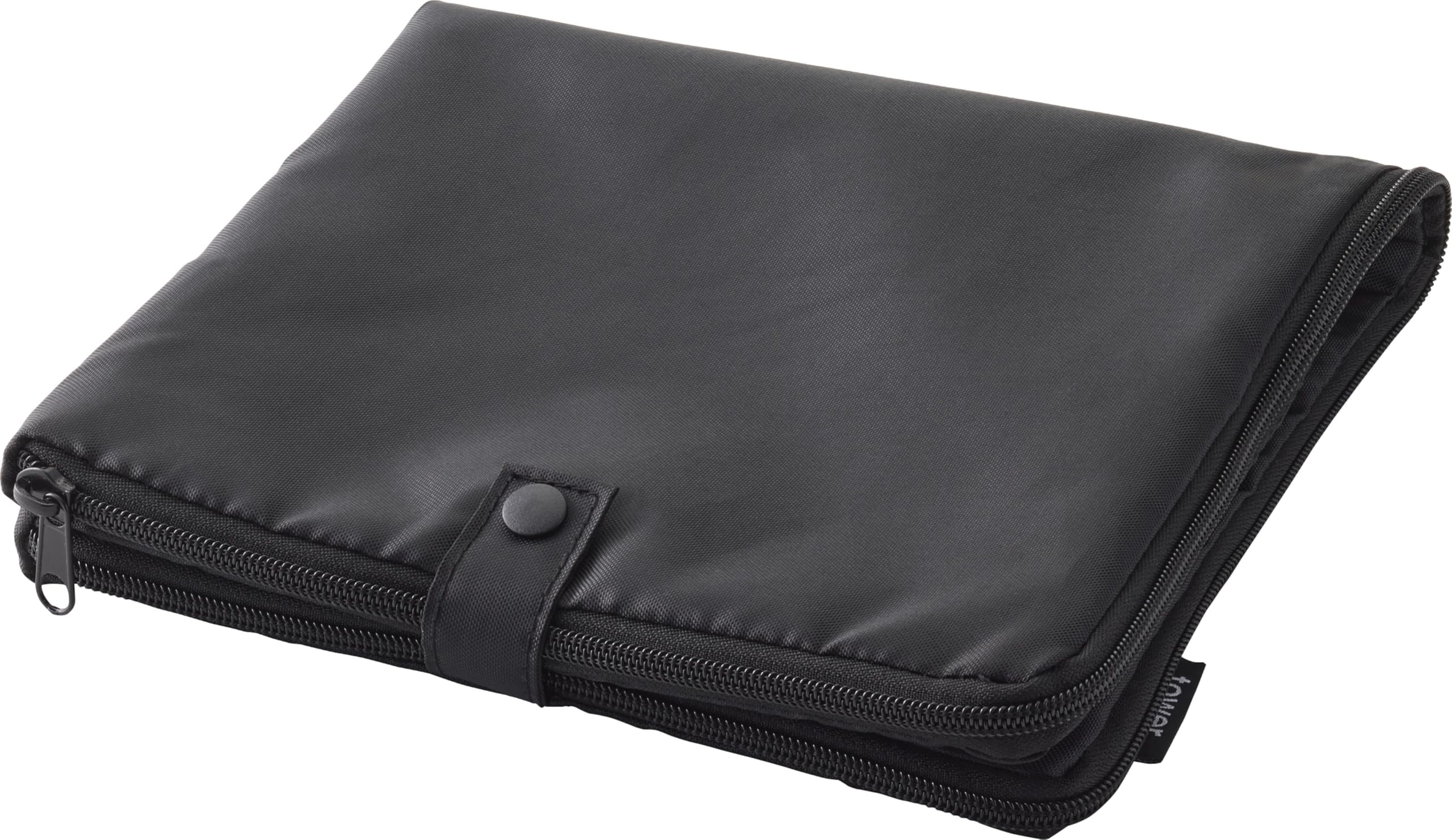 Yamazaki Swimsuit Changing Mat that doubles as a Storage x D46cm snap Tower Foot Absorbent Towel Swimsuit 11102 (Yamazaki Industries) Pouch, Black, чёрный