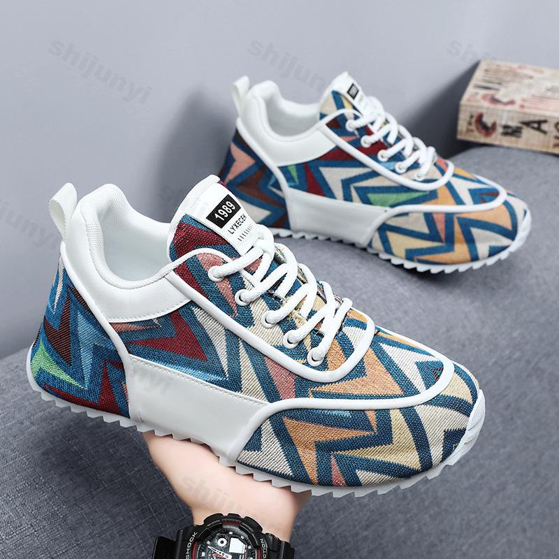 Chunky Sneaker Men's Causal Shoes Anti Slip 2025 Mixed Color Platform Luxury New Designer Walking Sneakers Plus Size 45 46 47 48