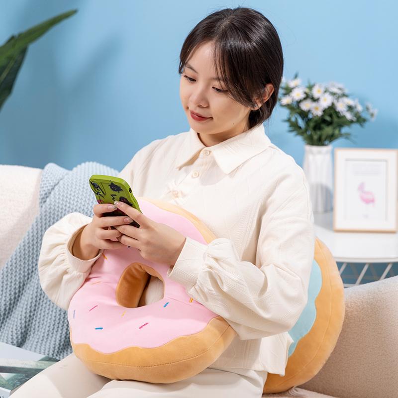 42cm Simulation Cartoon Fried Doughnut Plush Throw Pillow Cute Soft Stuffed Food Sweet Doll Toys Birthday Gifts Decor