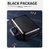 Portable thick aluminum alloy briefcase with rounded corners (black)
