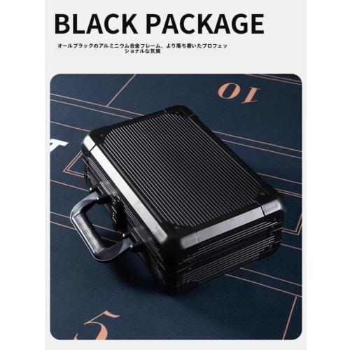 Portable thick aluminum alloy briefcase with rounded corners (black)