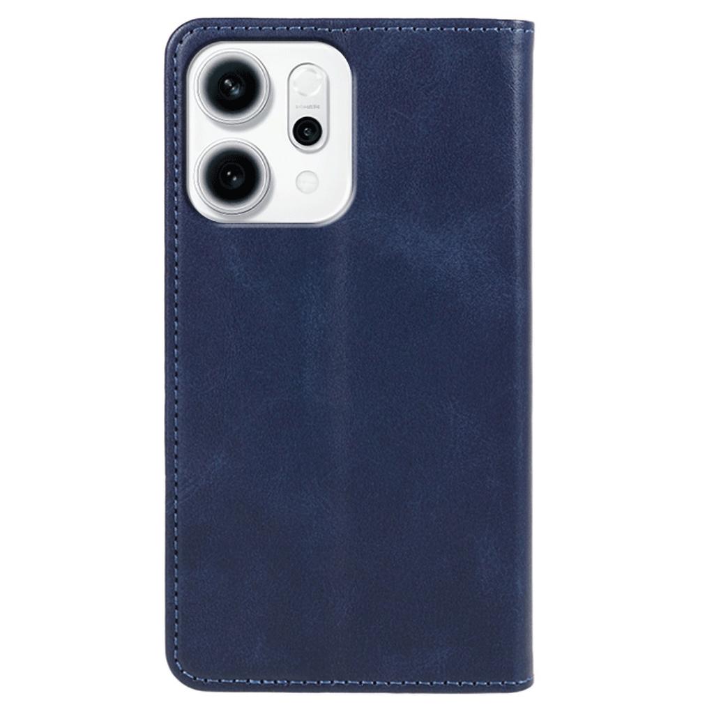 For Oppo Reno14 F 5G Case Strong Magnetic PU Leather Phone Cover Calf Texture