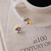 Light luxury high-end ear buckle hemisphere hollow stud earrings jewelry