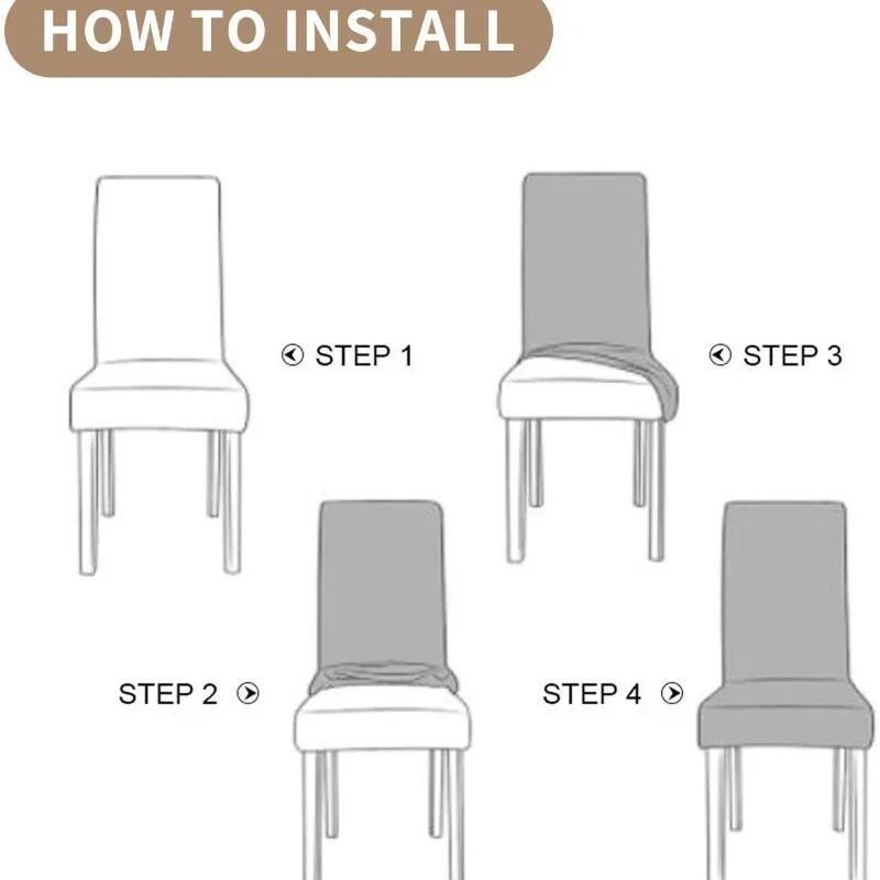 Waterproof Jacquard Adjustable Chair Cover Solid Dining Table Backrest Stool Cover Spandex for Home Dining Room Banquet Hotel
