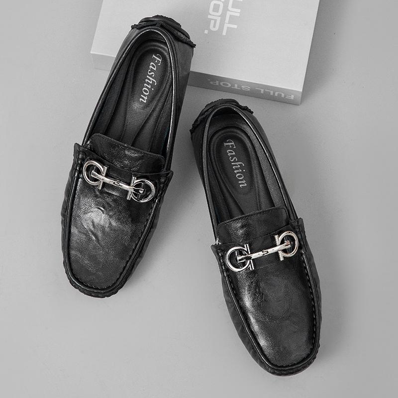 Fashion Handmade Mens Business Shoes Round Toe Casual Loafers Comfortable Man Slip On Footwear Leisure Walk Moccasins Soft Driving Flats