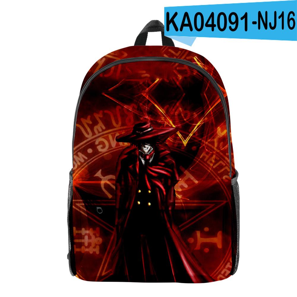 Classic Novelty Funny Cool Hellsing pupil Bookbag Notebook Backpacks 3D Print Oxford Waterproof Boys/Girls Travel Backpacks