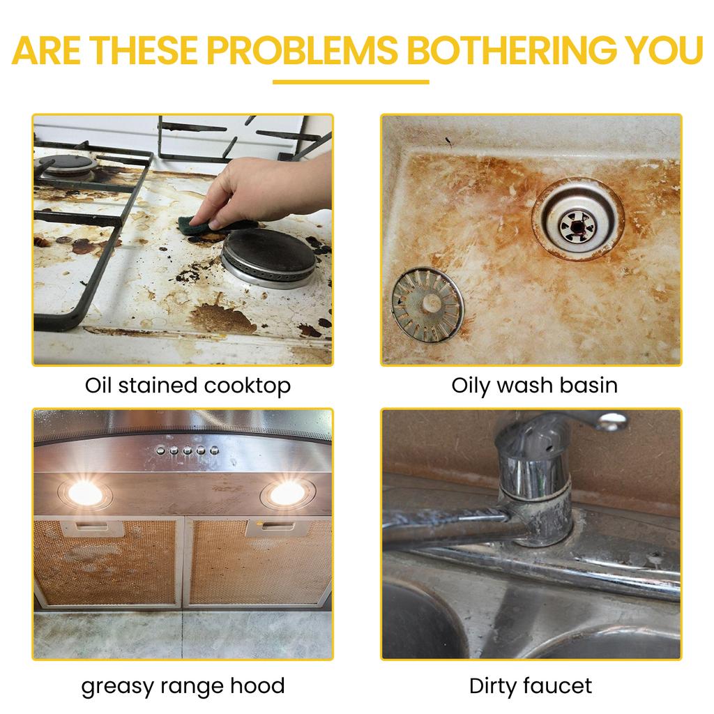 Kitchen Cleaning Powder - Heavy Grease Remover, Powerful Stain & Oil Cleaner for Range Hoods