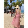 Women's Summer Vintage Solid Colour Irregular Holiday Temperament Halter Dresses