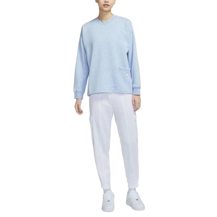 Nike Sweatshirts Women's Light Armory Blue Crew Neck Moderate Regular CZ9244-440