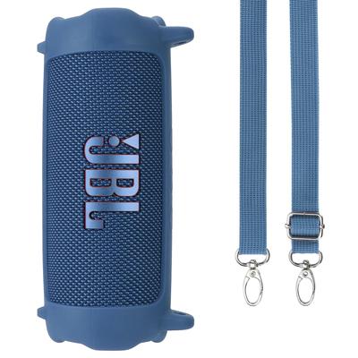 Lebakort Silicone Case for JBL FLIP 7 Bluetooth Portable Speaker (Blue Case)