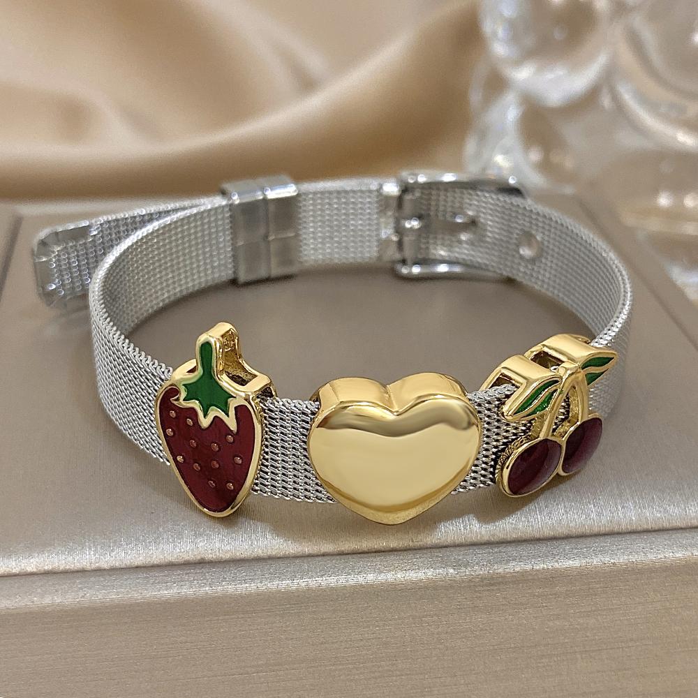 Greatera Stainless Steel Strap Men Bangle Fashion Adjustable Personality Knit Mesh Belt Bracelet For Couples Simple Jewelry