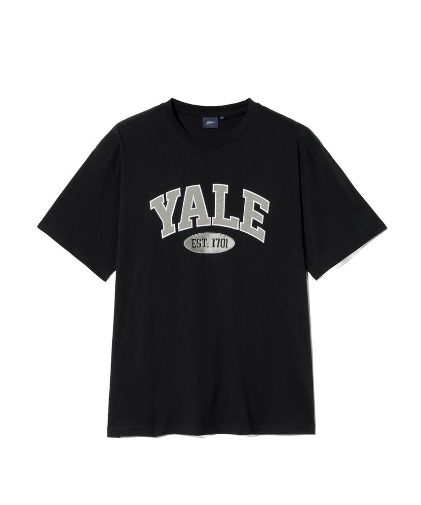 YALE Two-Tone Arch Short Sleeve T-Shirt_Black