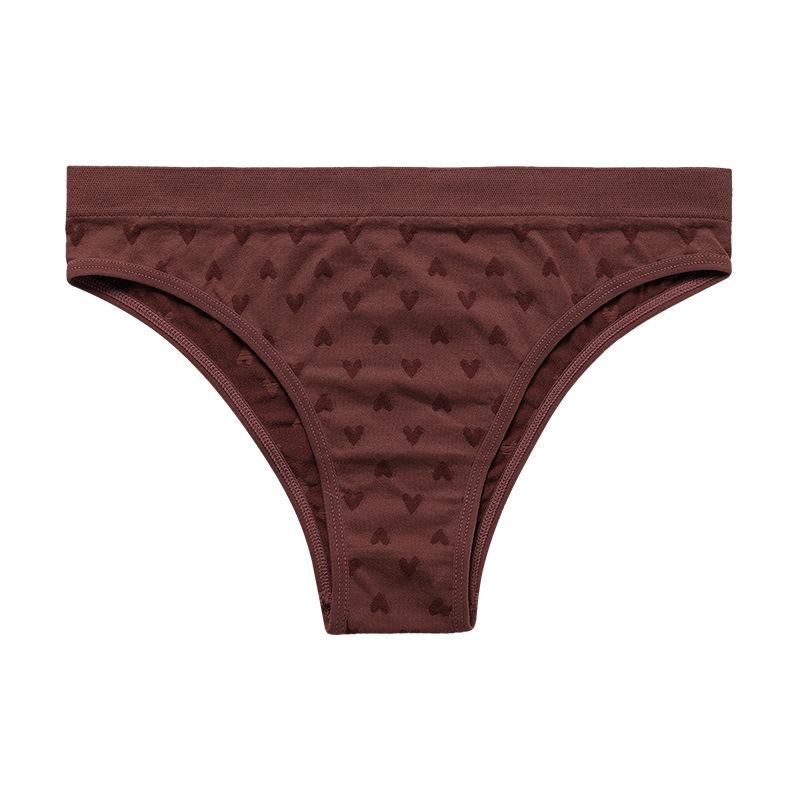 

European and American sexy seamless underwear women s love printing large size quick-drying elastic comfortable breathable sports briefs S
