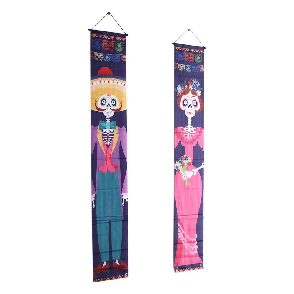 Day Porch Sign Skull Couplet Hanging Flag Halloween Supplies Halloween Couplet Banners Ornaments