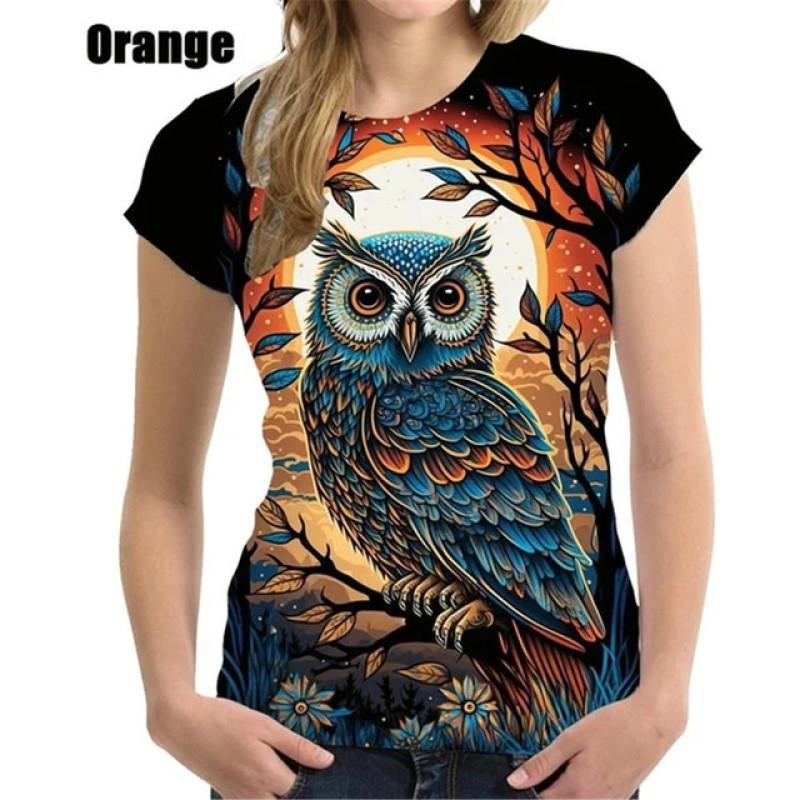 Wszechstronny Zabawny Wielokolorowy Nadruk 3D Damski T-shirt Krótki Rękaw Lato Casual Seksowny Dekolt w Serek Personalizowany Damski Damski Top Odzież