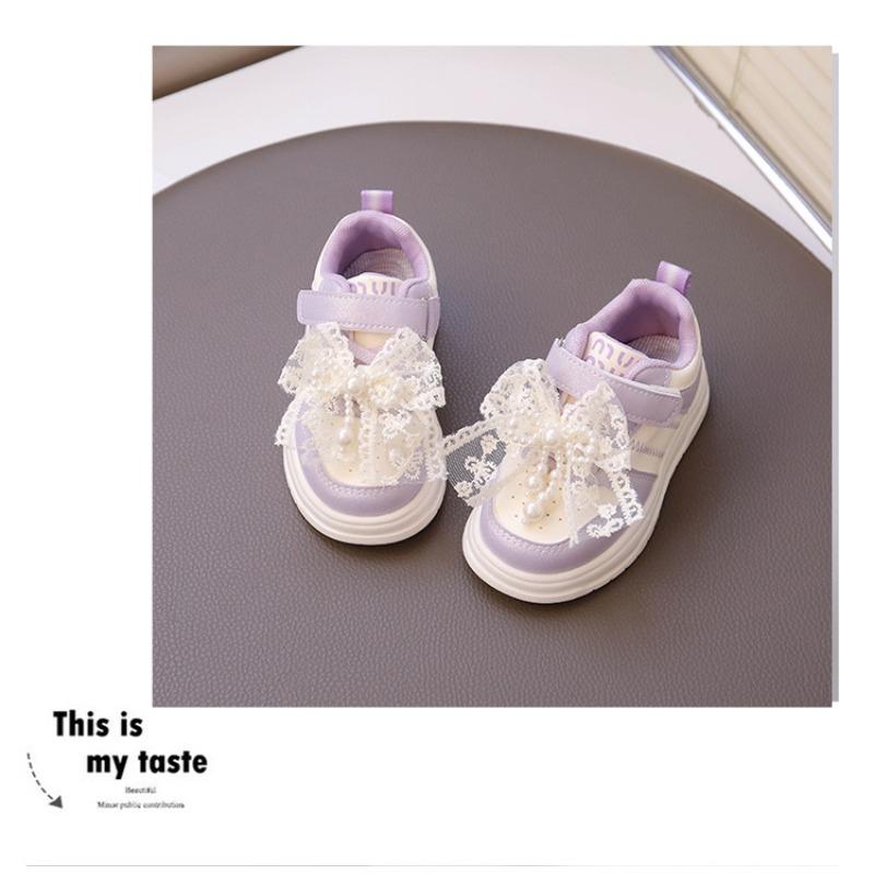 Spring and Autumn New Children's Shoes Non-slip Soft Sole Lightweight Baby Shoes Girls Princess Bow Versatile Sneakers